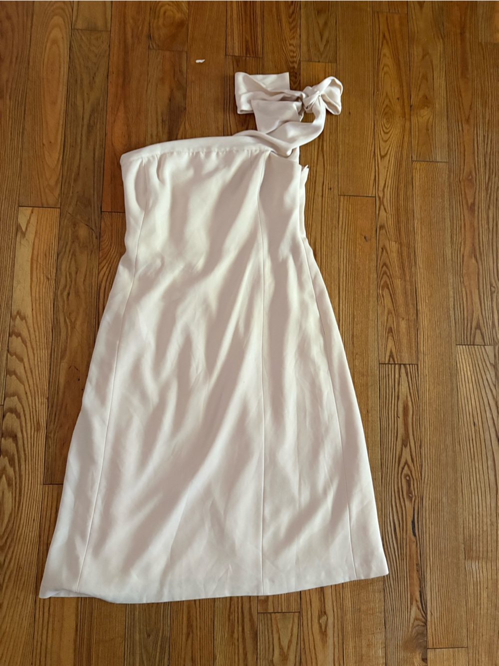 Club Monaco Cream One-Shoulder dress with Tie Detail